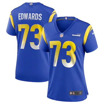 womens nike david edwards royal los angeles rams game jerse